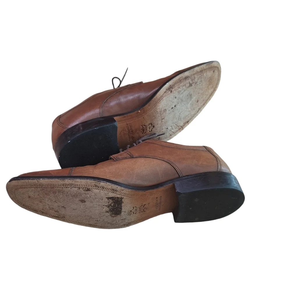 Johnston & Murphy Lancaster Cap Toe Derby Men's Tan Brown Dress Shoes sz 12M